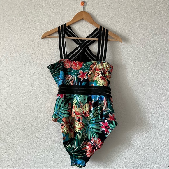 SHEIN Plus Size Floral Swimsuit One Piece Size 2X - Picture 6 of 7
